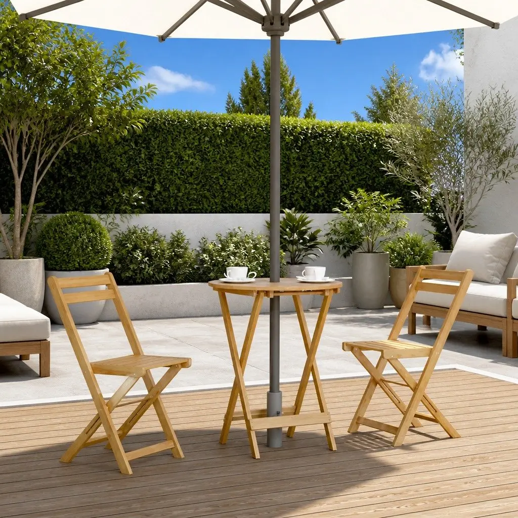 Folding Garden Dining Table Solid Acacia Wood 60x75cm Brown