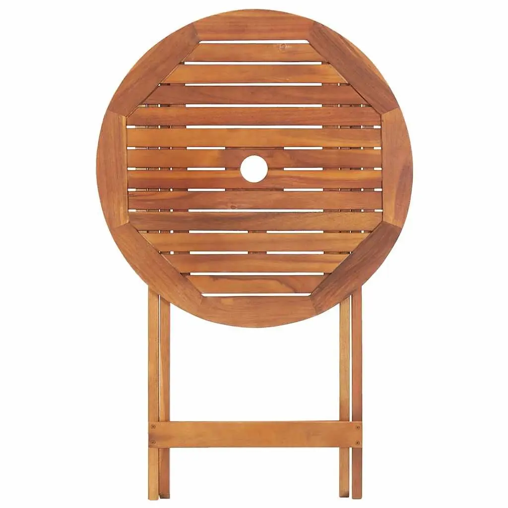Folding Garden Dining Table Solid Acacia Wood 60x75cm Brown