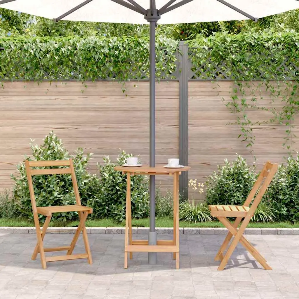 Folding Garden Dining Table Solid Acacia Wood 60x75cm Brown