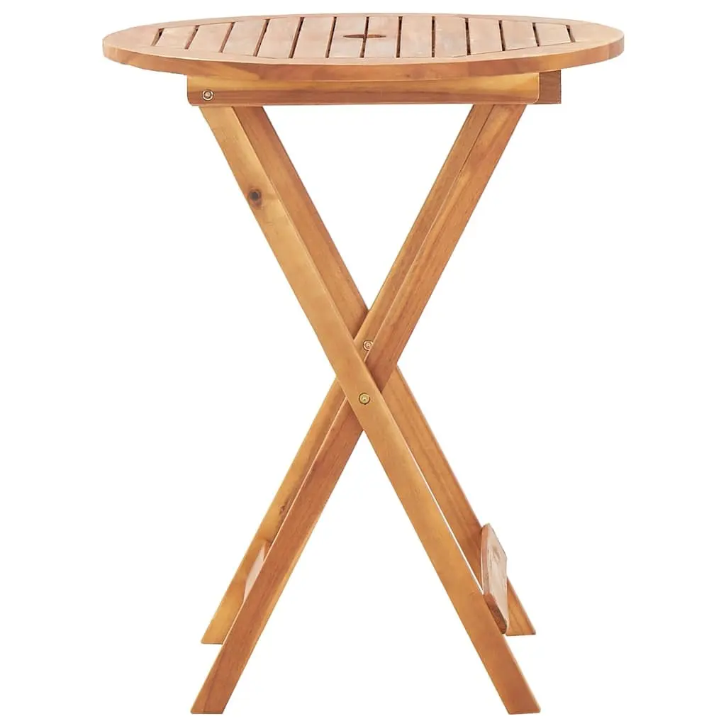 Folding Garden Dining Table Solid Acacia Wood 60x75cm Brown