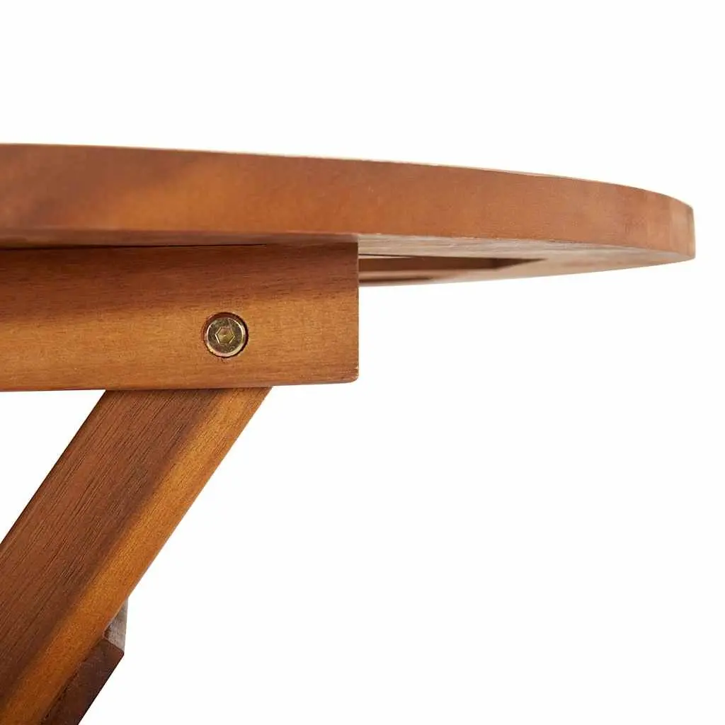 Folding Garden Dining Table Solid Acacia Wood 60x75cm Brown