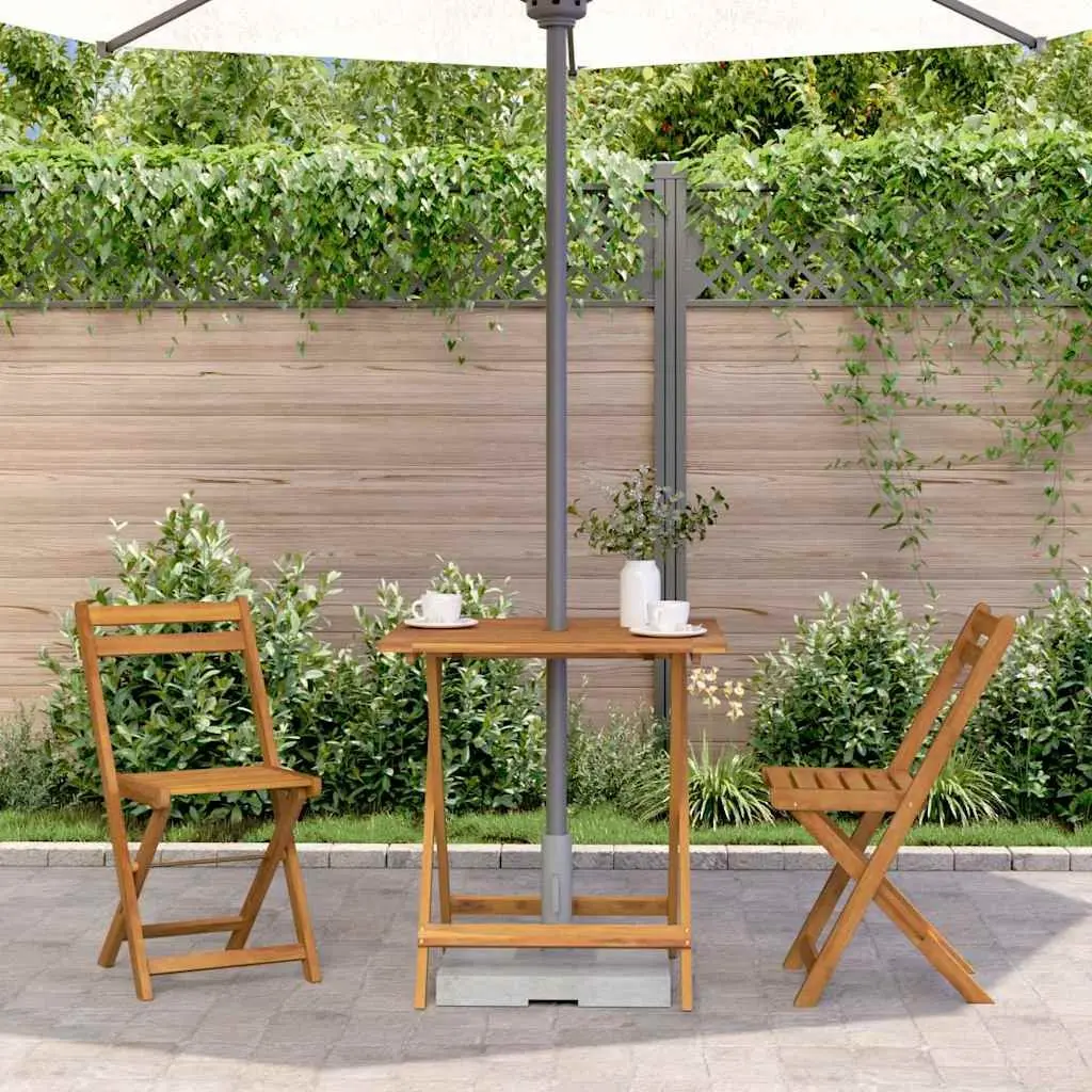 Outdoor Dining Table Solid Acacia Wood Brown 70x70x75cm Folding Garden Furniture