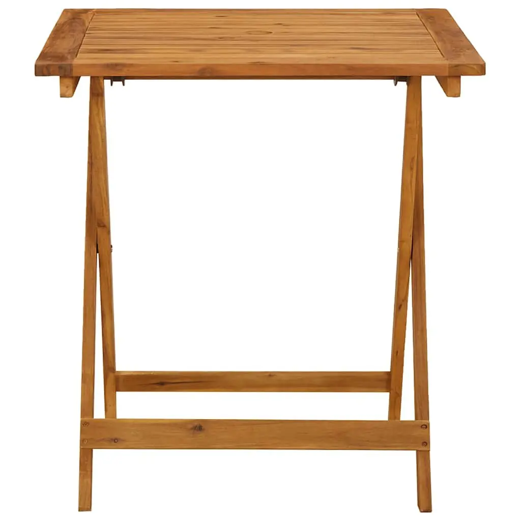 Outdoor Dining Table Solid Acacia Wood Brown 70x70x75cm Folding Garden Furniture