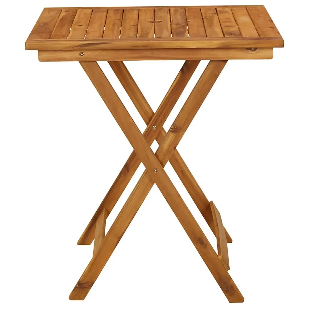Outdoor Dining Table Solid Acacia Wood Brown 70x70x75cm Folding Garden Furniture