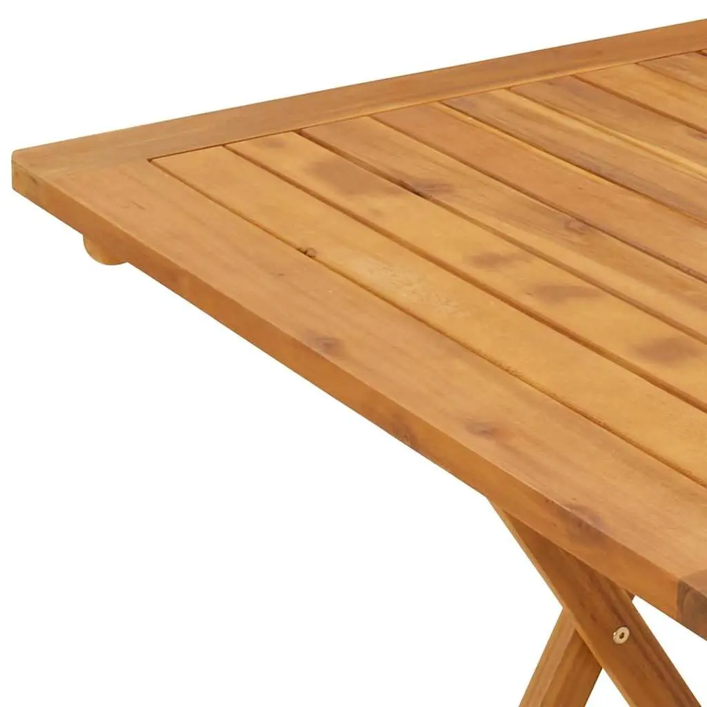 Outdoor Dining Table Solid Acacia Wood Brown 70x70x75cm Folding Garden Furniture