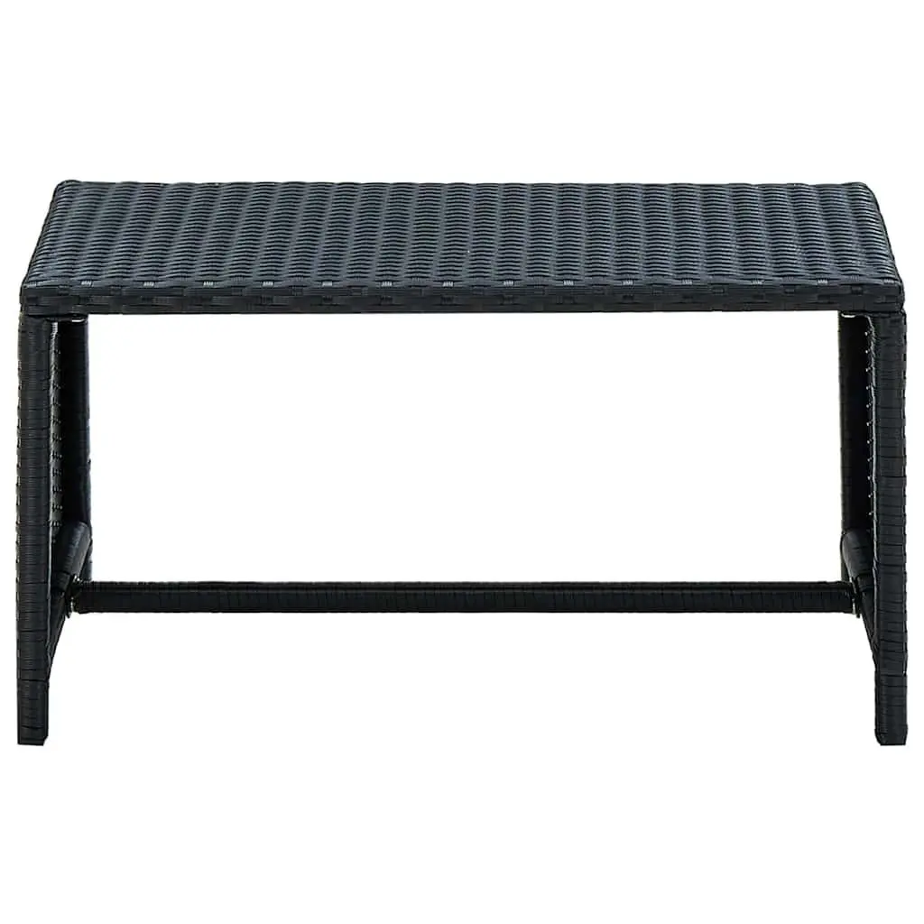 Black Poly Rattan Coffee Table for Outdoor Use