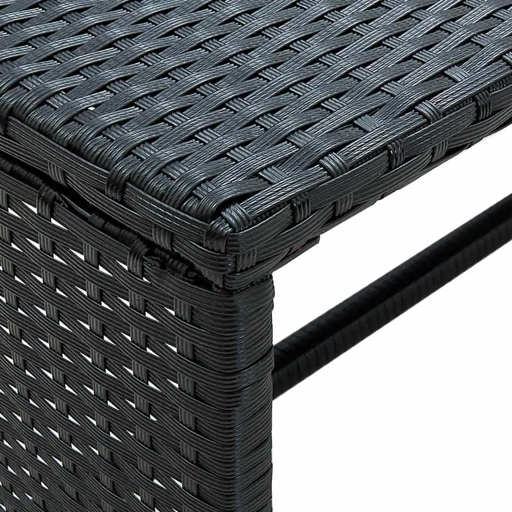 Black Poly Rattan Coffee Table for Outdoor Use