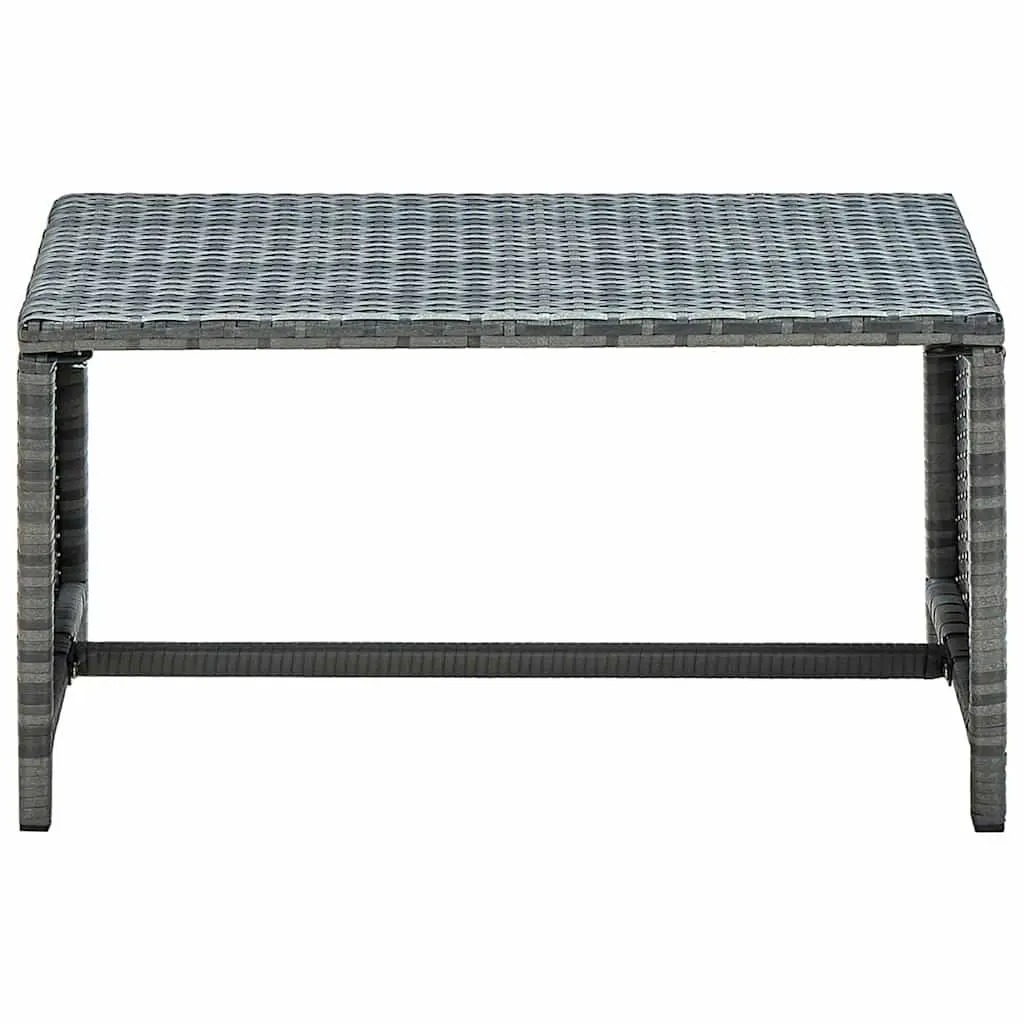 Coffee Table Poly Rattan Anthracite Outdoor Garden Patio 70 x 40 x 38 cm