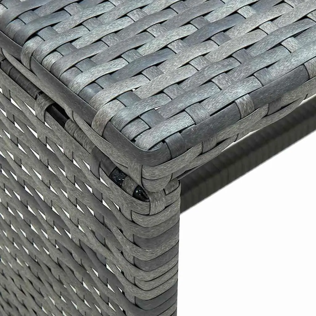 Coffee Table Poly Rattan Anthracite Outdoor Garden Patio 70 x 40 x 38 cm