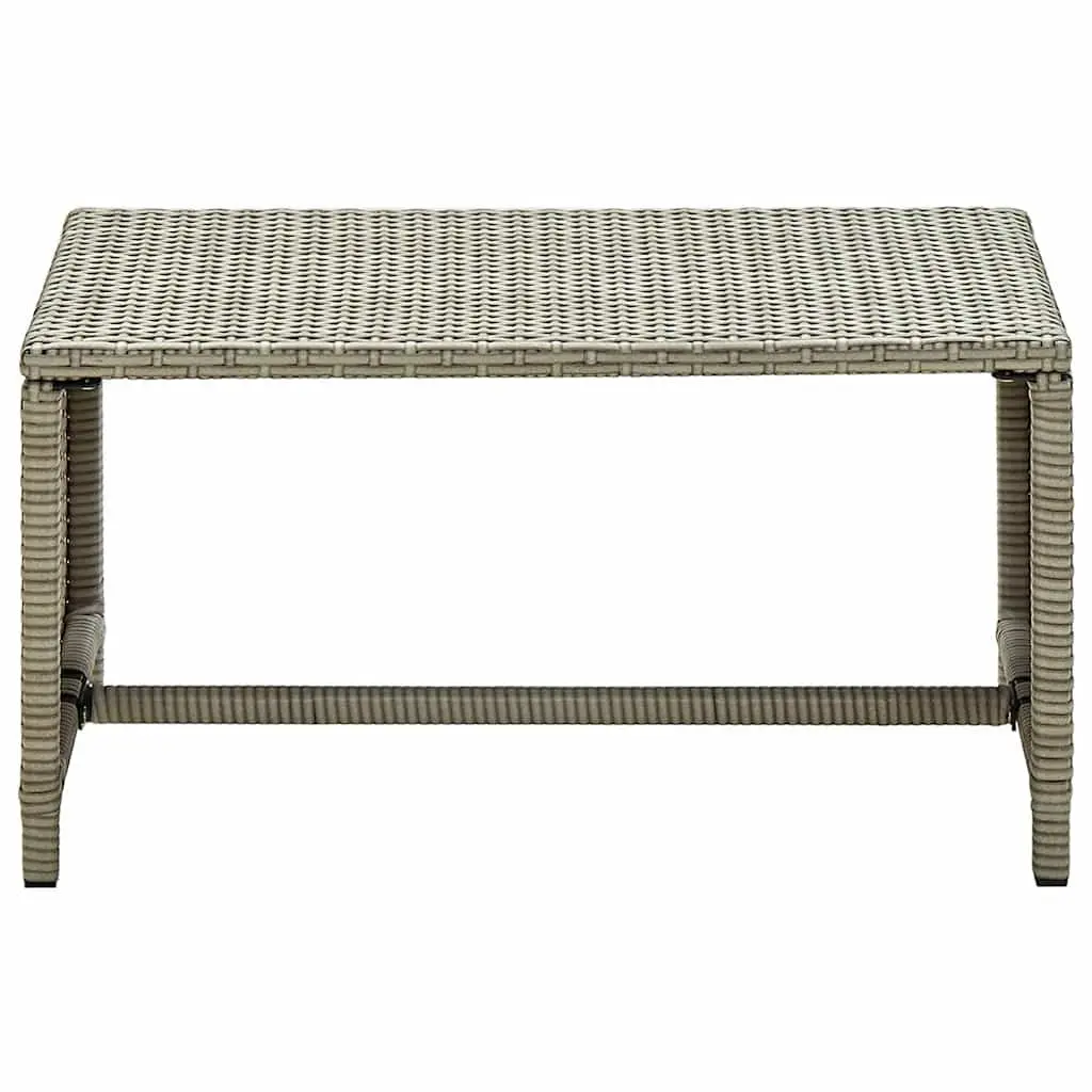 Coffee Table Poly Rattan Beige Outdoor Garden Patio 70 x 40 x 38 cm
