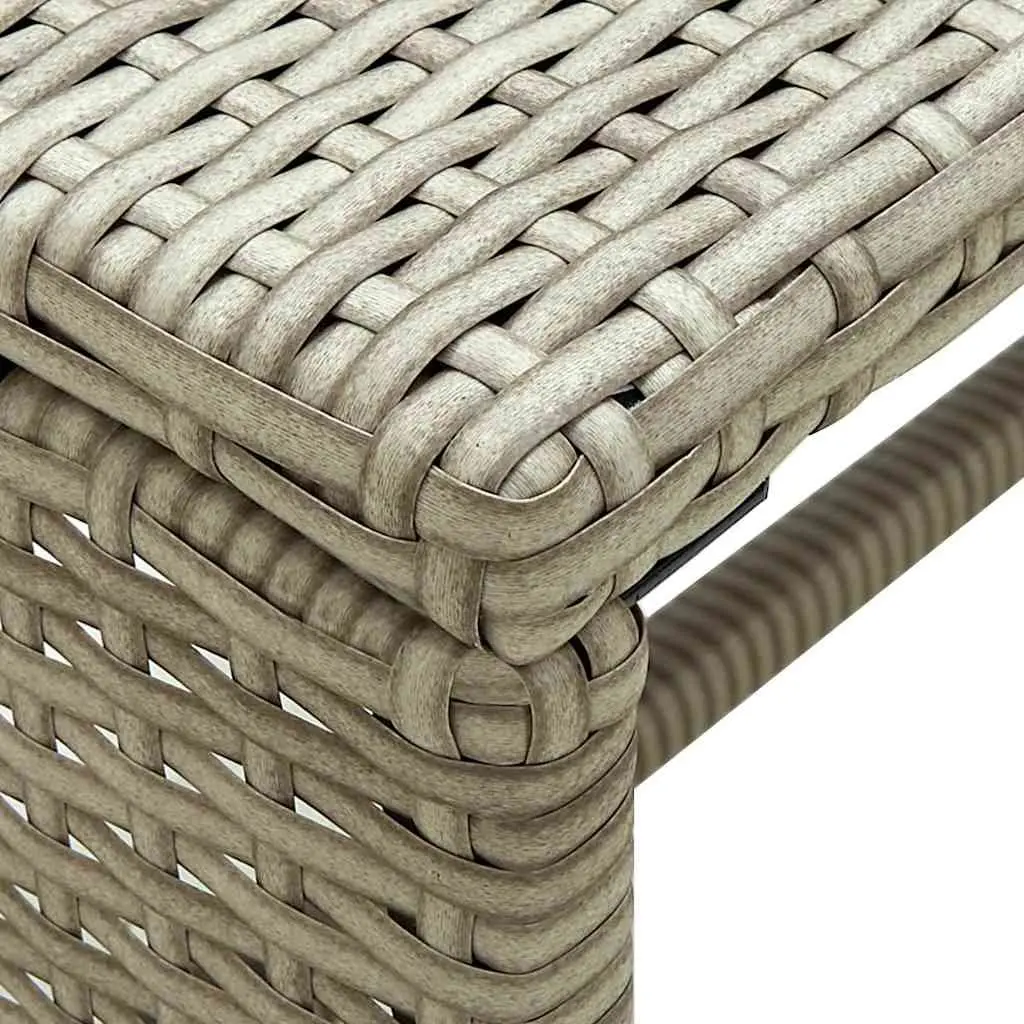 Coffee Table Poly Rattan Beige Outdoor Garden Patio 70 x 40 x 38 cm