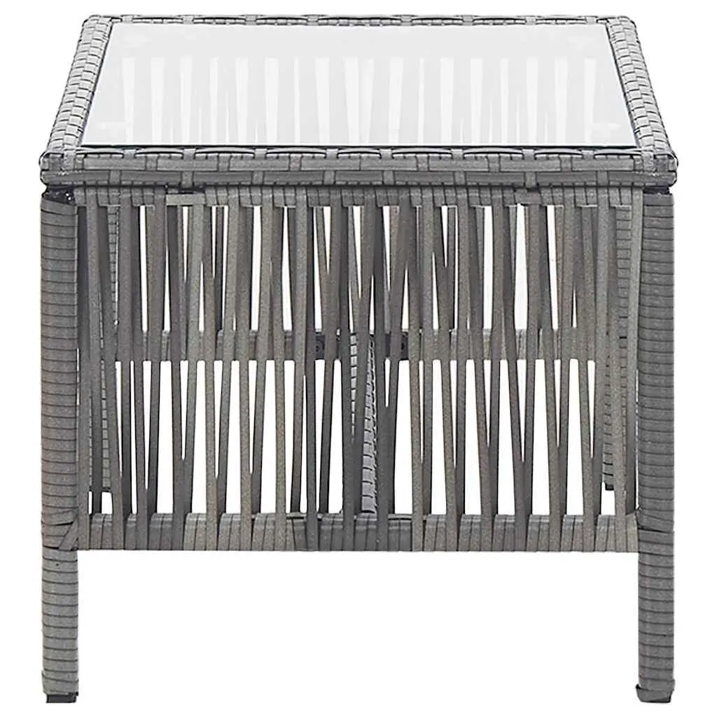 Garden Lounge Set Rattan PE Anthracite 4 Piece Outdoor Furniture Sofa Bench Chairs Table