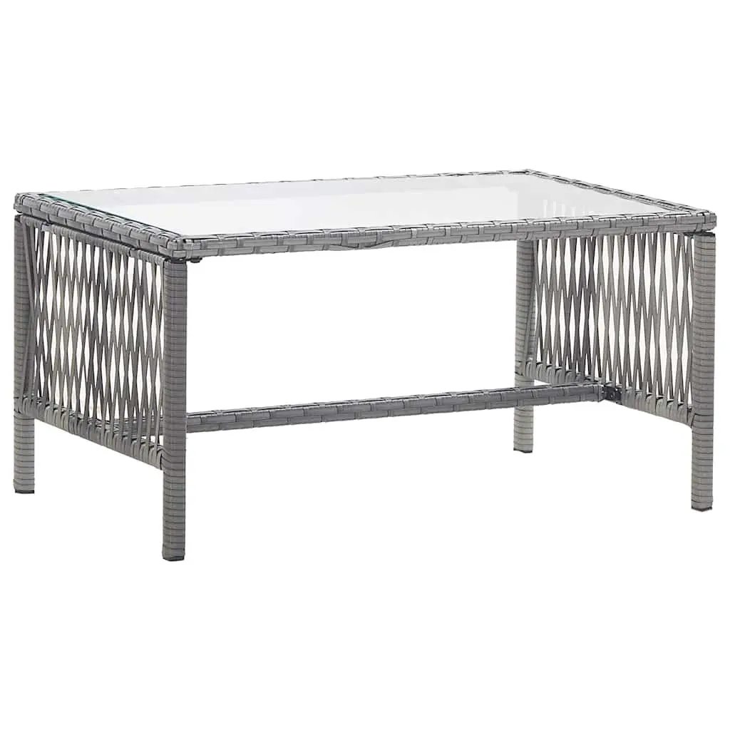 Garden Lounge Set Rattan PE Anthracite 4 Piece Outdoor Furniture Sofa Bench Chairs Table