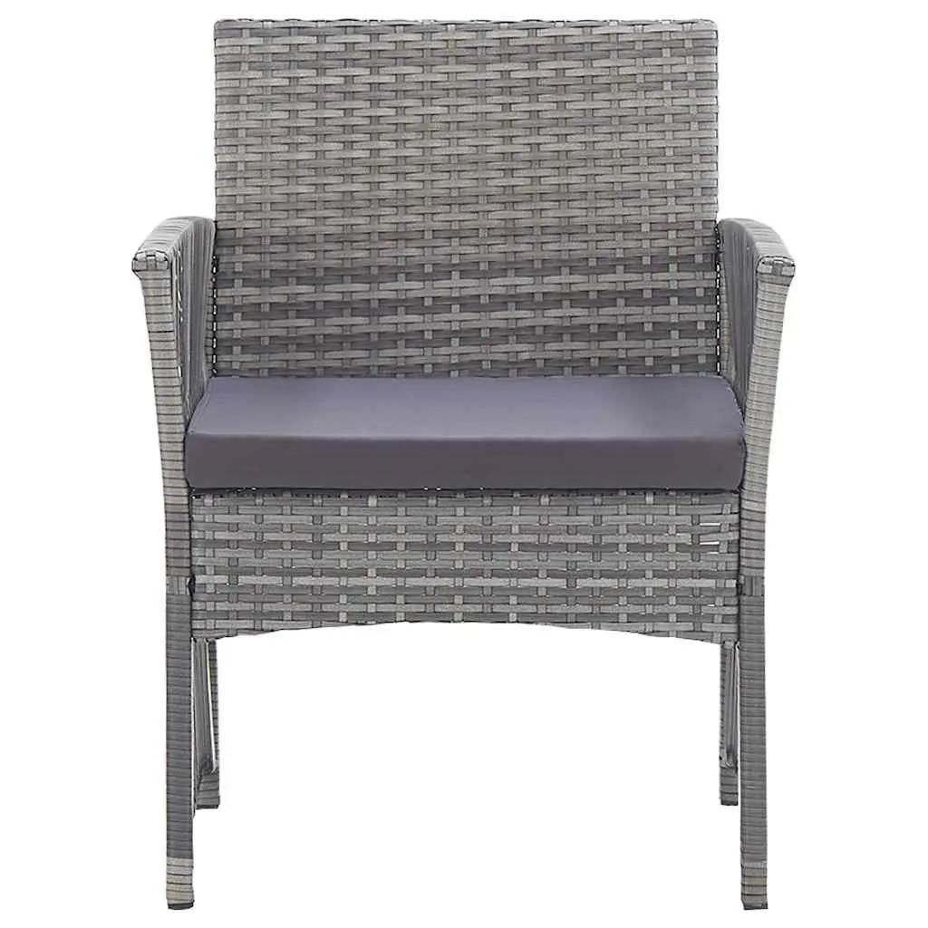 Garden Lounge Set Rattan PE Anthracite 4 Piece Outdoor Furniture Sofa Bench Chairs Table