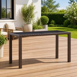 Functional Brown Rattan Outdoor Dining Table for Every Gathering