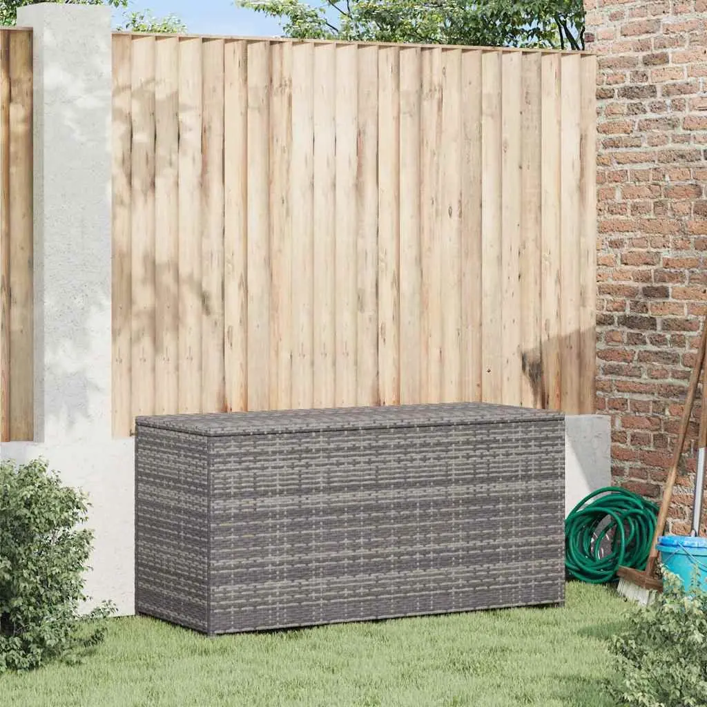 Garden Storage Box PE Rattan 120 x 50 x 60 cm Grey Outdoor Furniture Chest