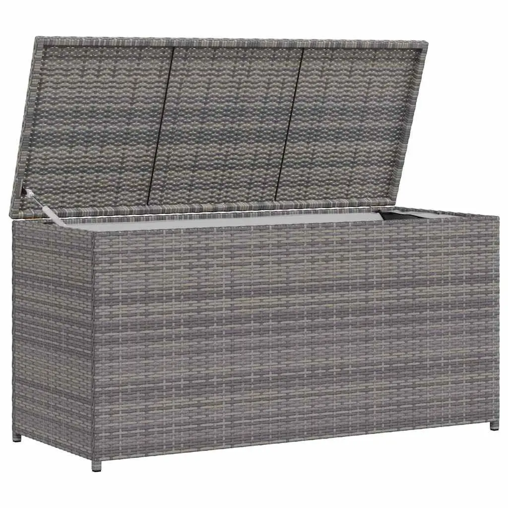 Garden Storage Box PE Rattan 120 x 50 x 60 cm Grey Outdoor Furniture Chest