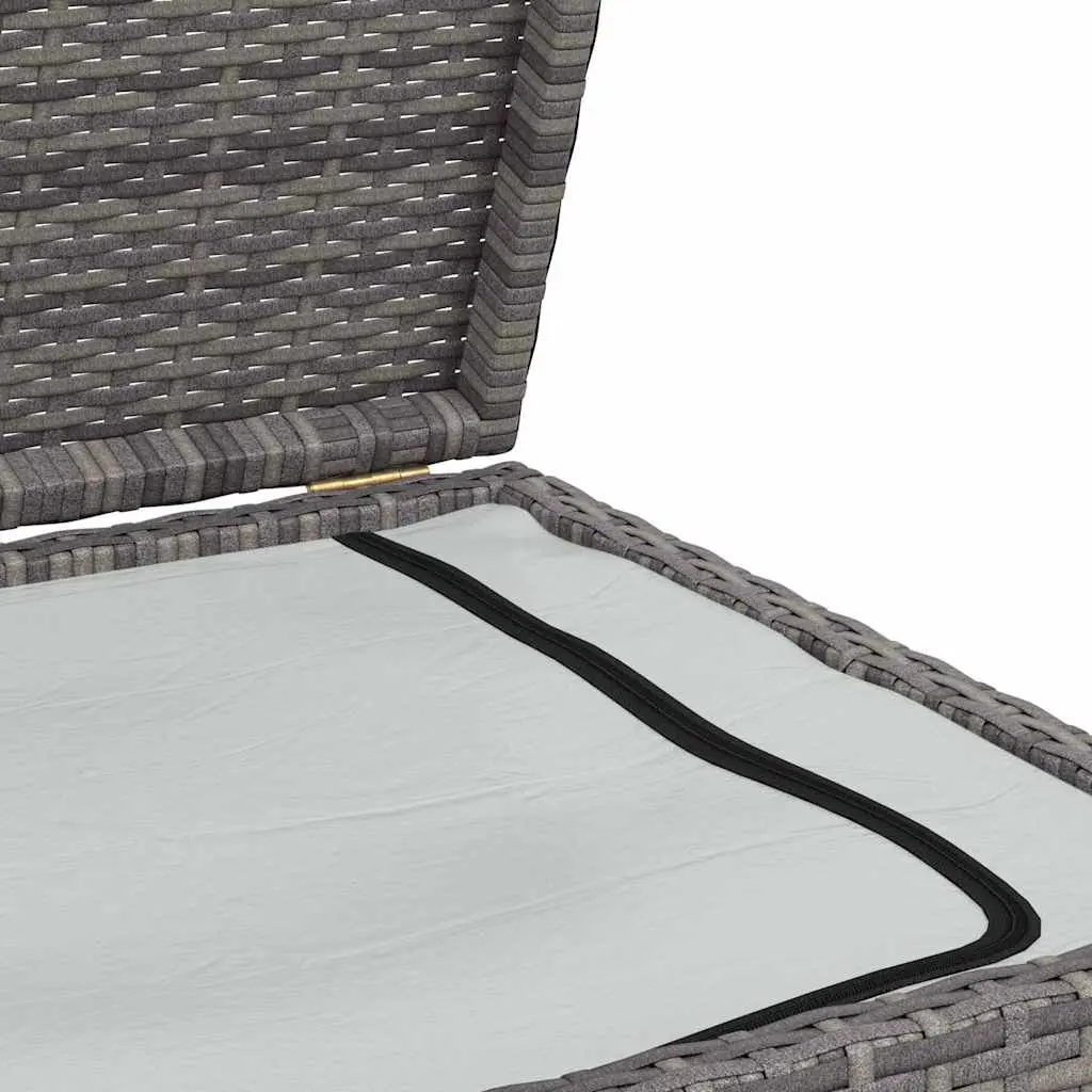 Garden Storage Box PE Rattan 120 x 50 x 60 cm Grey Outdoor Furniture Chest