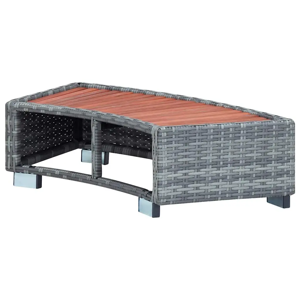 Spa Step Grey Poly Rattan Hot Tub Access Pool Ladder Stepping Stool Outdoor
