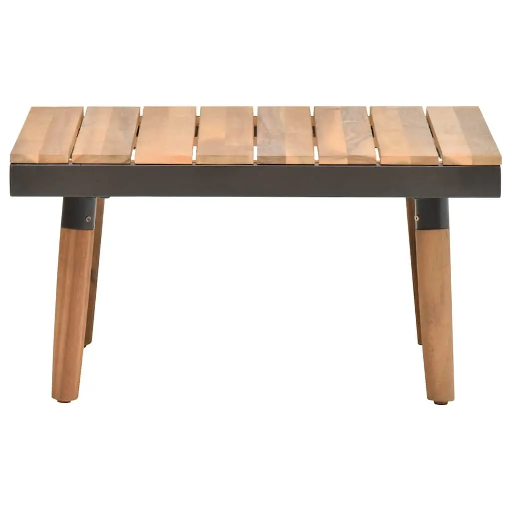 Garden Lounge Set Solid Acacia Wood and Steel Frame 4 Piece Outdoor Sofa with Cushions Grey