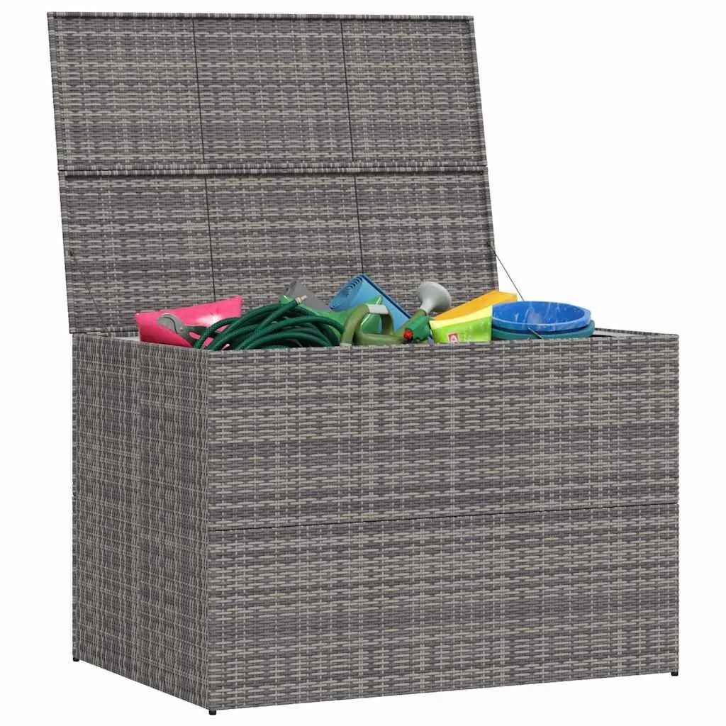 Outdoor Storage Box Poly Rattan Grey 150 x 100 x 100 cm