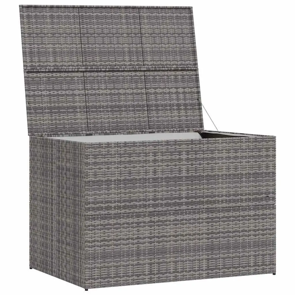 Outdoor Storage Box Poly Rattan Grey 150 x 100 x 100 cm