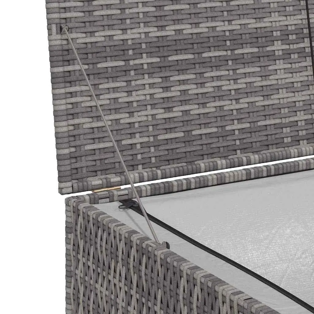 Outdoor Storage Box Poly Rattan Grey 150 x 100 x 100 cm