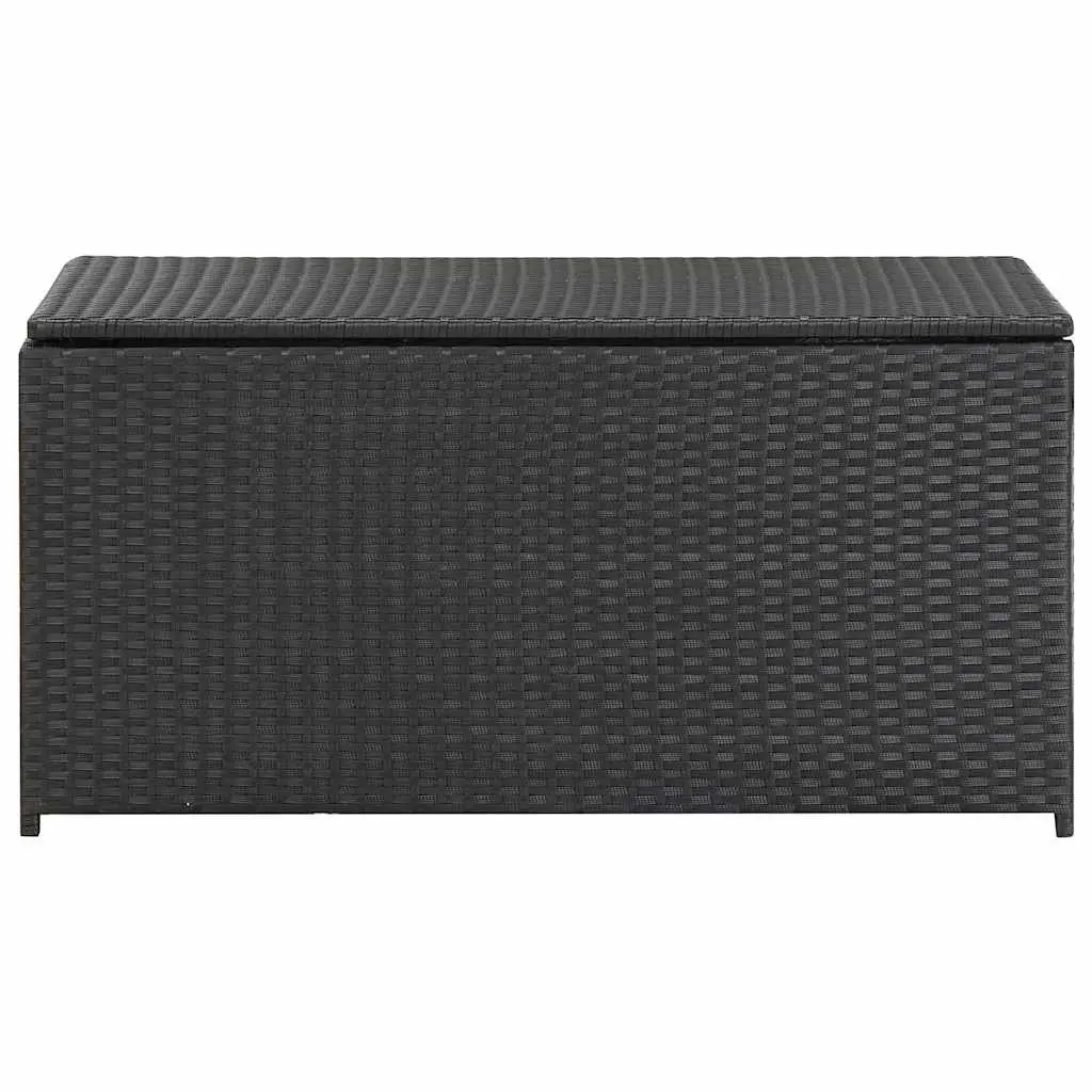 Outdoor Storage Box Poly Rattan 100x50x50cm Garden Chest Black