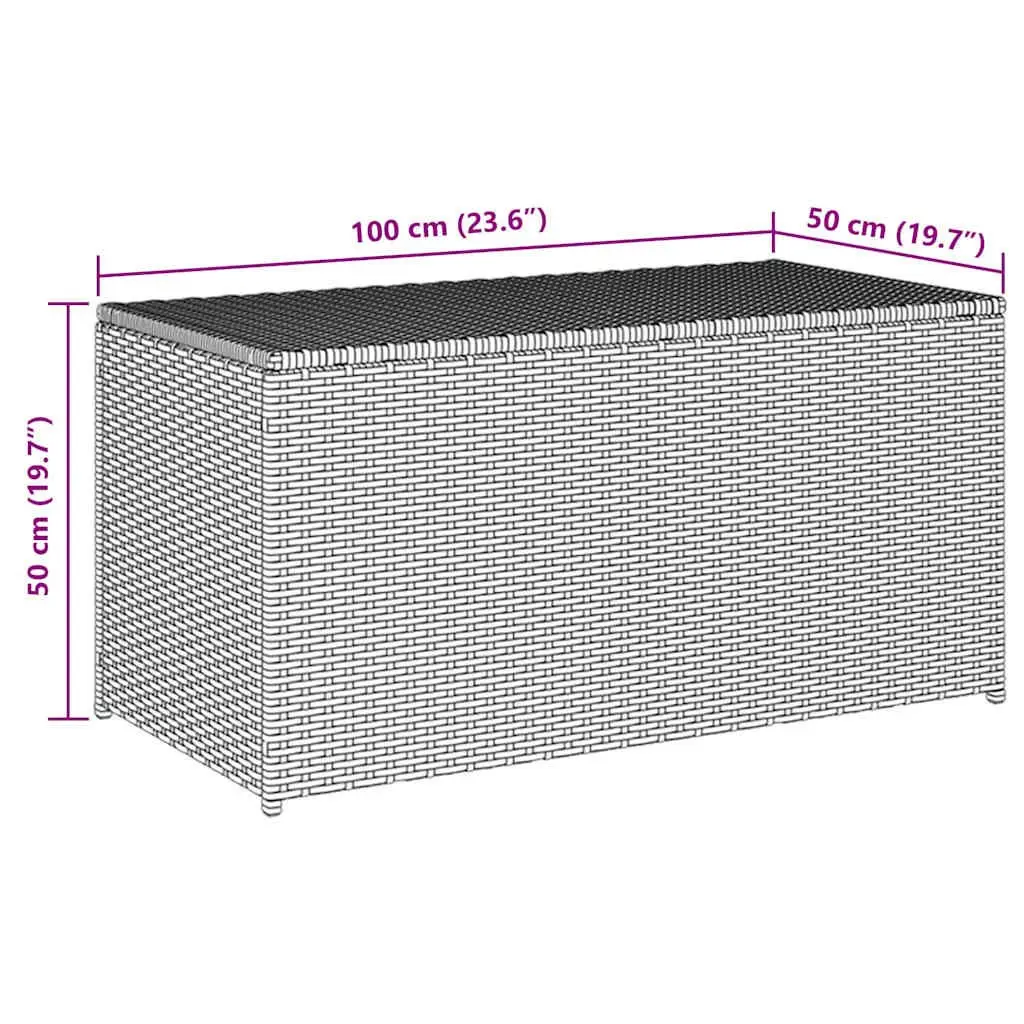 Outdoor Storage Box Poly Rattan 100x50x50cm Garden Chest Black