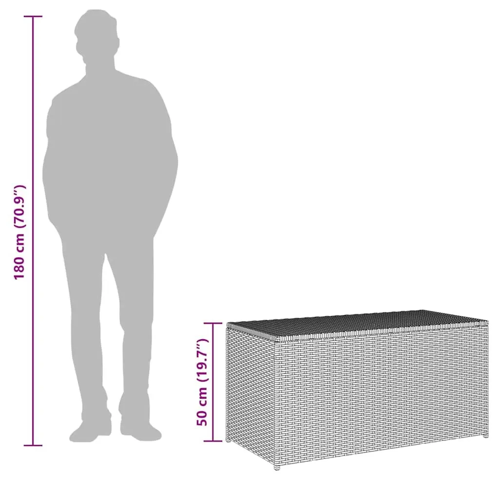 Outdoor Storage Box Poly Rattan 100x50x50cm Garden Chest Black