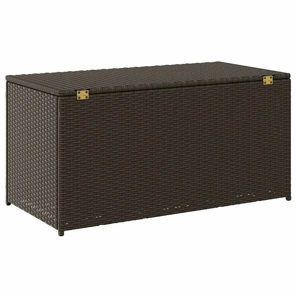Garden Storage Box Poly Rattan Outdoor Indoor Trunk Brown 100x50x50cm