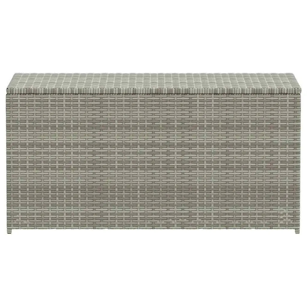 Outdoor Storage Box Poly Rattan Grey 100x50x50cm Durable Steel Frame with Removable Liner for Garden Cushions and Accessories