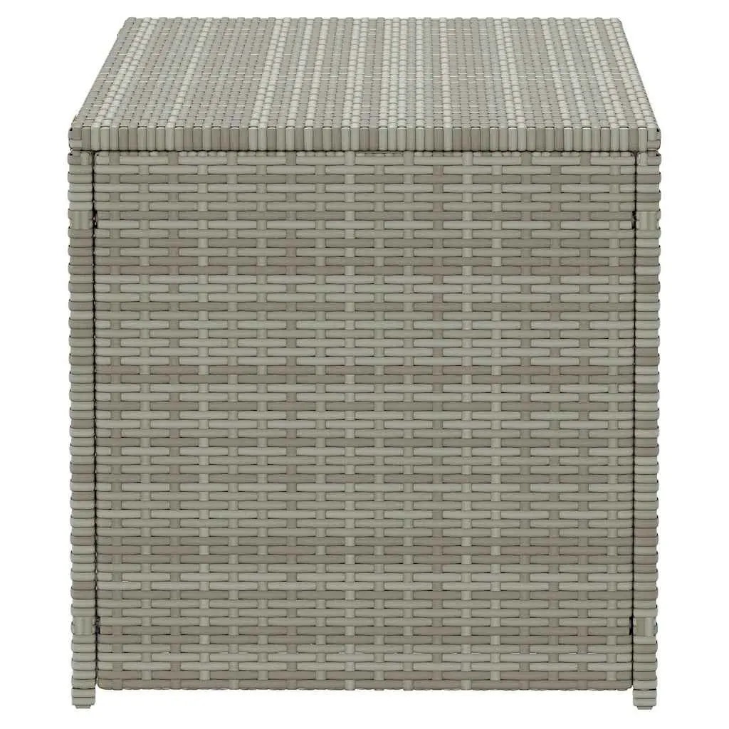 Outdoor Storage Box Poly Rattan Grey 100x50x50cm Durable Steel Frame with Removable Liner for Garden Cushions and Accessories