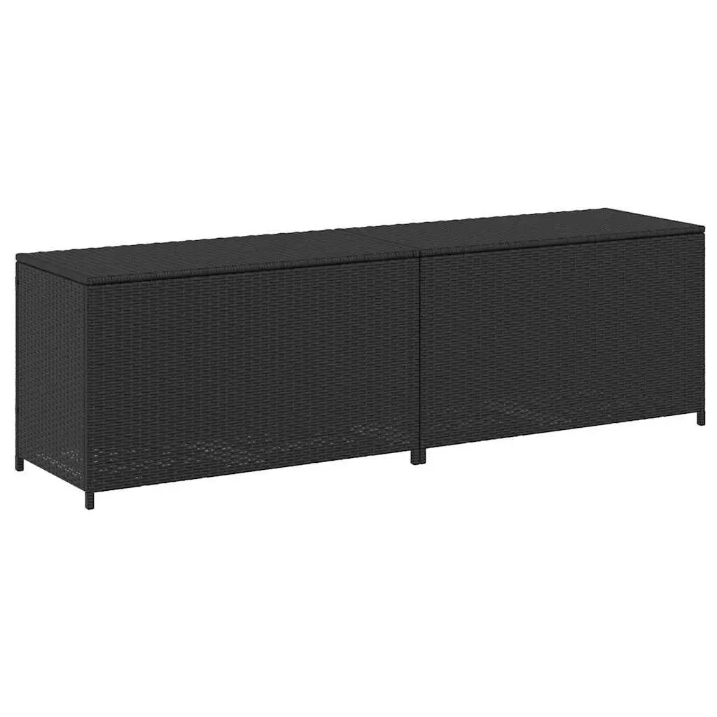 Outdoor Storage Box Poly Rattan Garden Deck Patio Furniture Chest Black