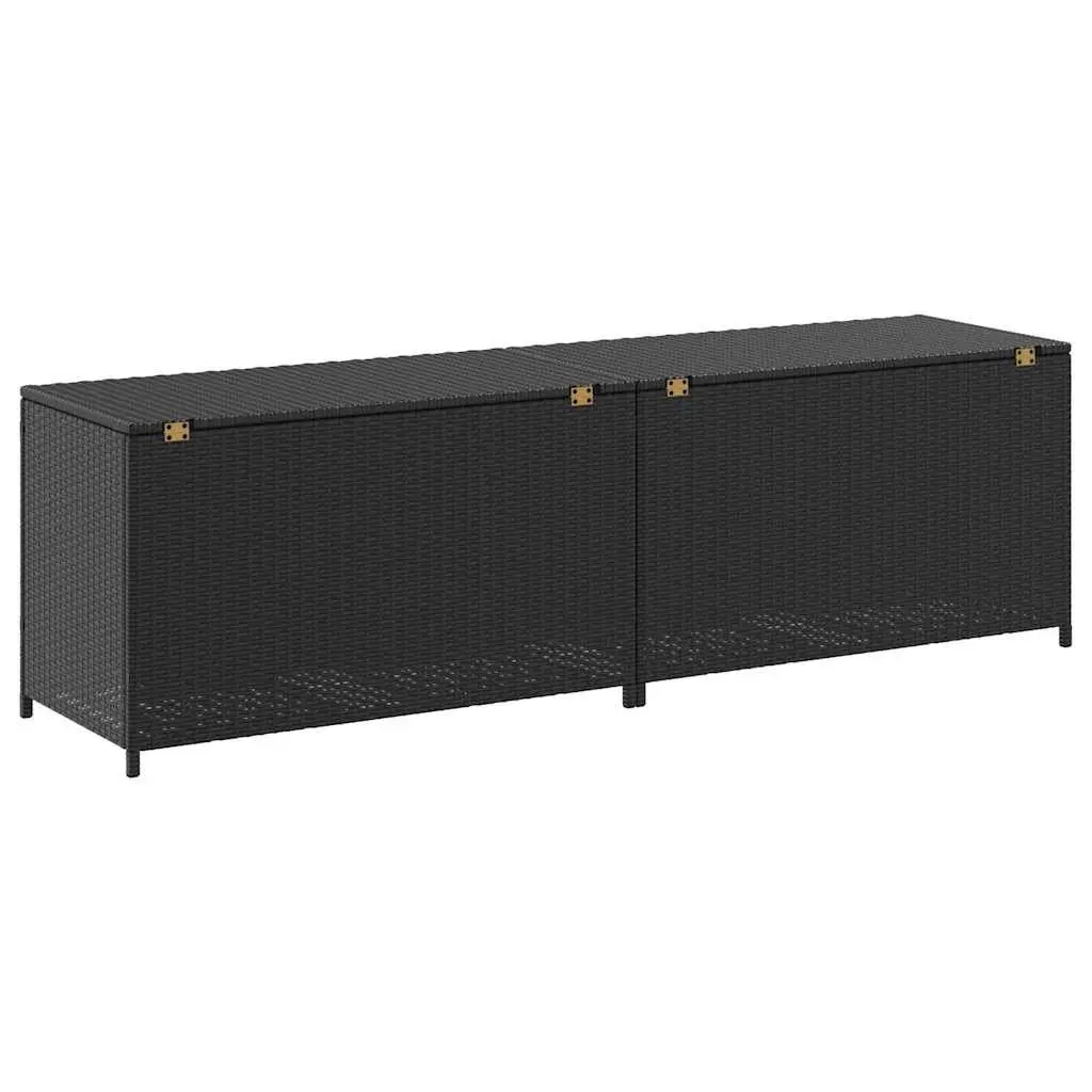 Outdoor Storage Box Poly Rattan Garden Deck Patio Furniture Chest Black