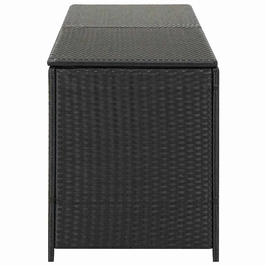 Outdoor Storage Box Poly Rattan Garden Deck Patio Furniture Chest Black