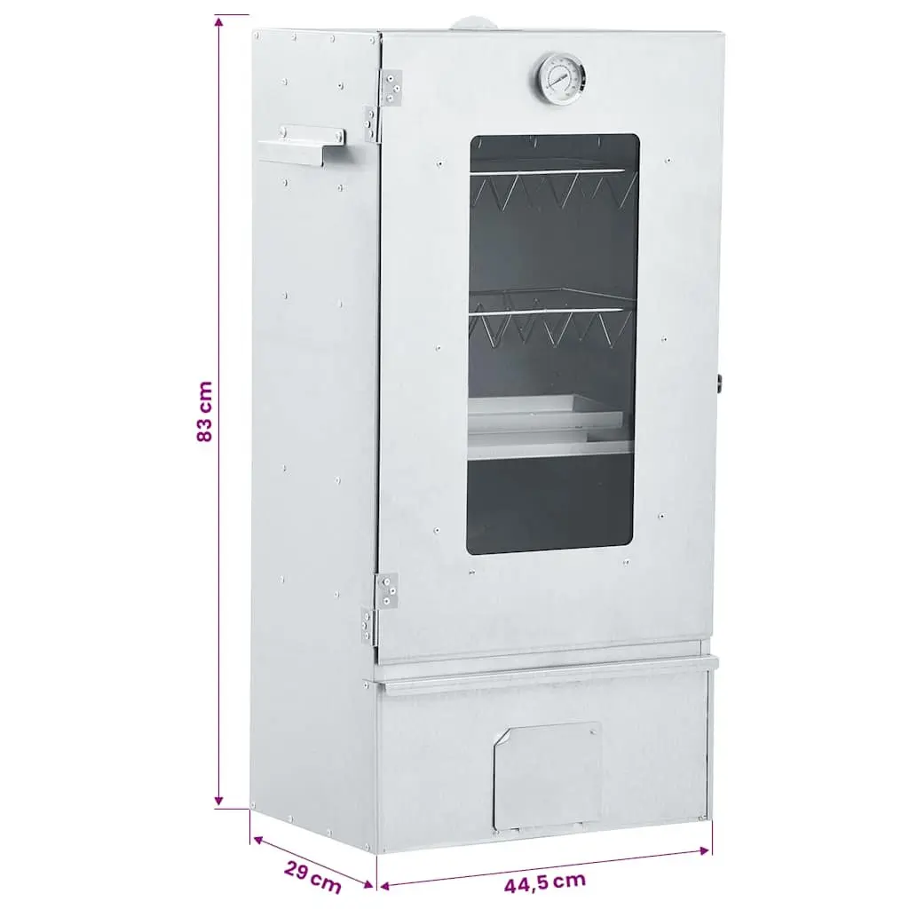 Outdoor BBQ Smoker Galvanised Steel 83cm Silver