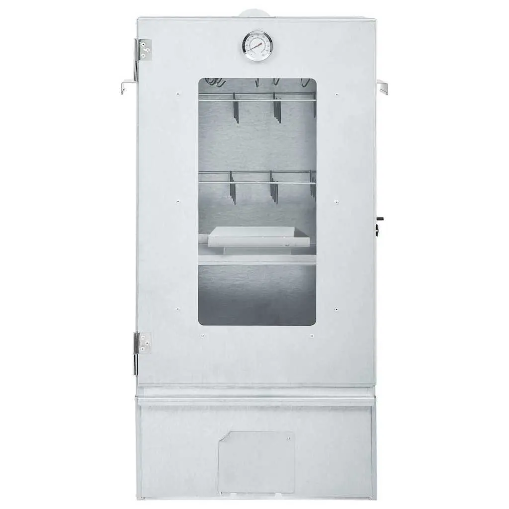 Outdoor BBQ Smoker Galvanised Steel 83cm Silver