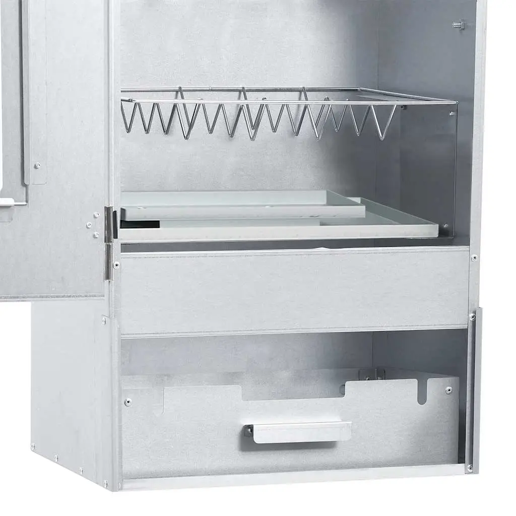 Outdoor BBQ Smoker Galvanised Steel 83cm Silver