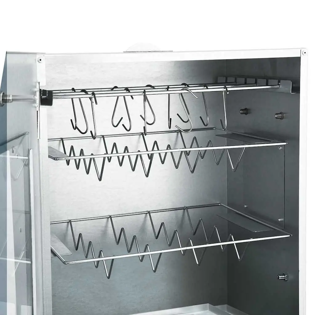 Outdoor BBQ Smoker Galvanised Steel 83cm Silver