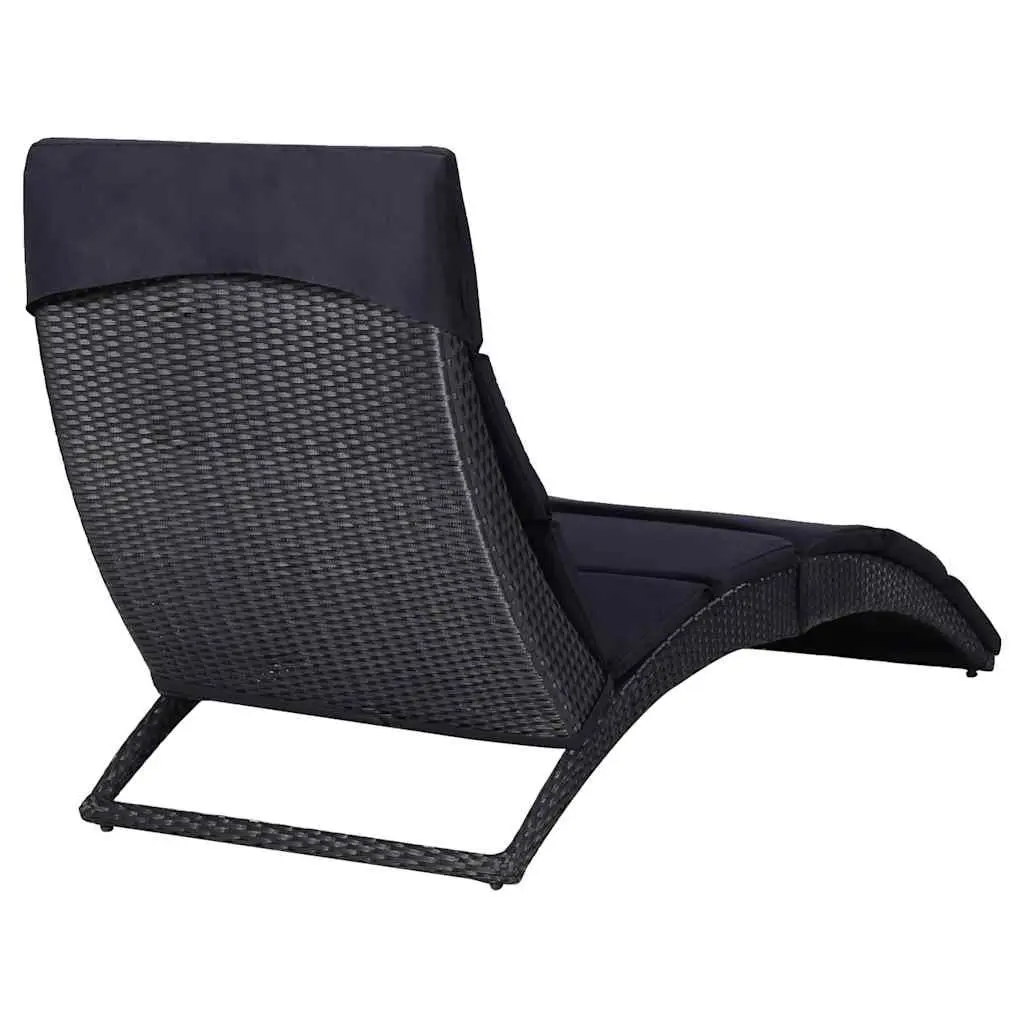 Sun Lounger Outdoor Sunbed Poly Rattan Foldable Garden Patio Relaxing Chair