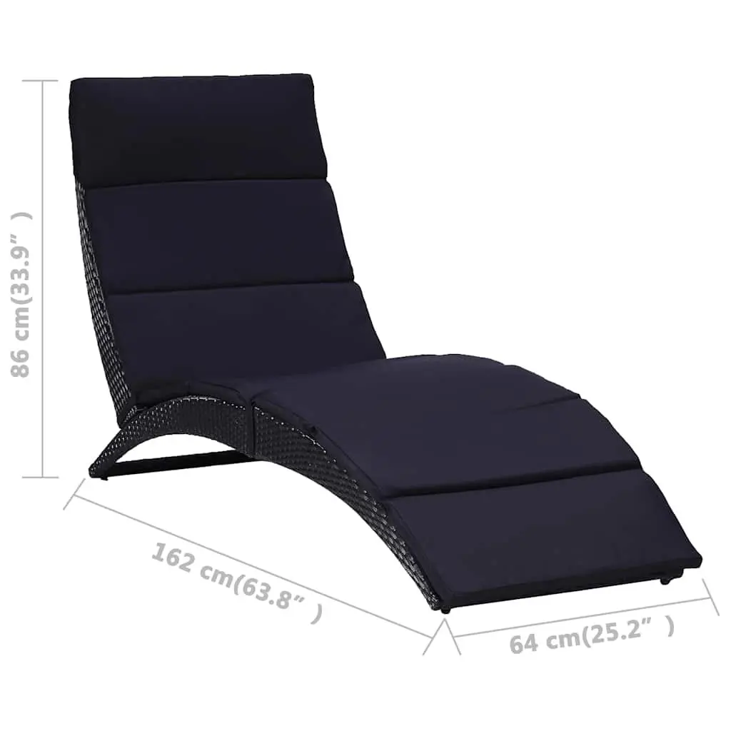 Sun Lounger Outdoor Sunbed Poly Rattan Foldable Garden Patio Relaxing Chair