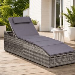 Functional Grey Lounger for Your Outdoor Leisure