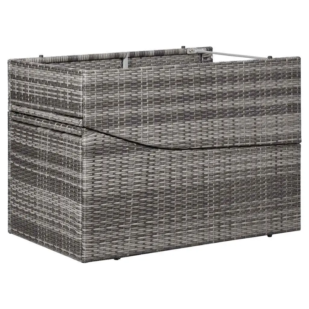 Sun Lounger Poly Rattan Grey Outdoor Patio Chair with Cushion
