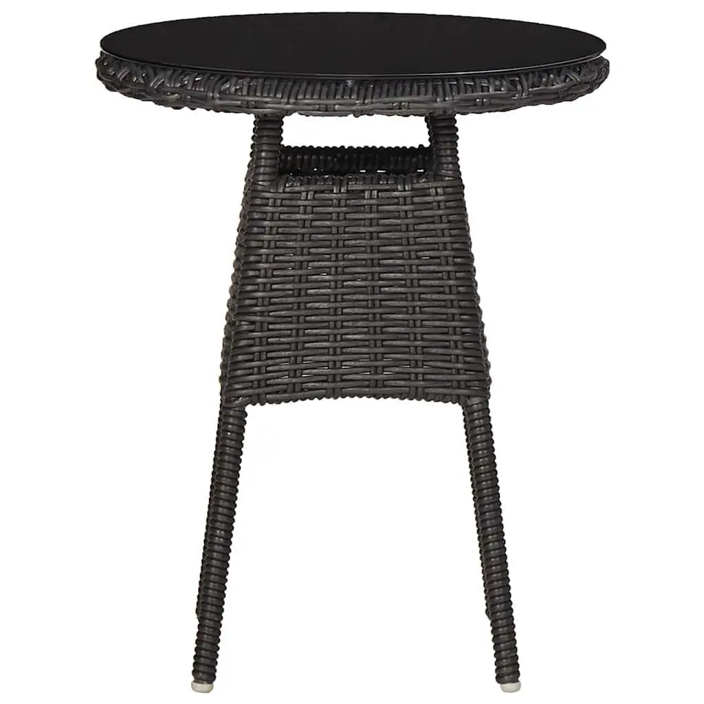 Outdoor Chairs Set Poly Rattan Steel Frame 2 pcs Black