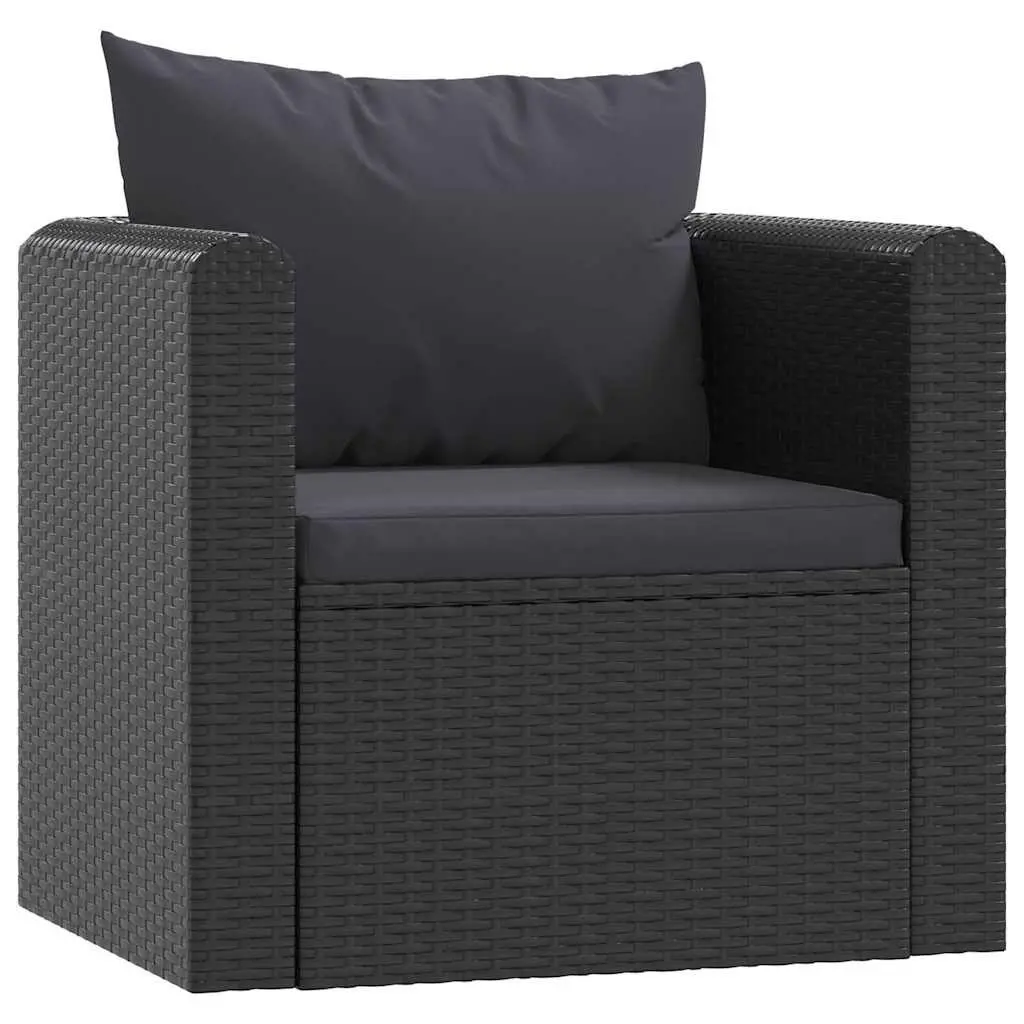 Garden Lounge Set 9 Piece Outdoor Sofa Set Poly Rattan Black Modular Patio