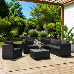 Practical 7 Piece Sectional Sofa Set for Outdoor Use