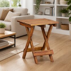 Plant Stand 30x30x38 cm Solid Acacia Wood Flower Display Folding Garden Indoor