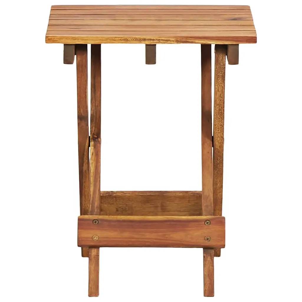 Plant Stand Solid Acacia Wood 30x30x38 cm Brown Folding Indoor Outdoor Display