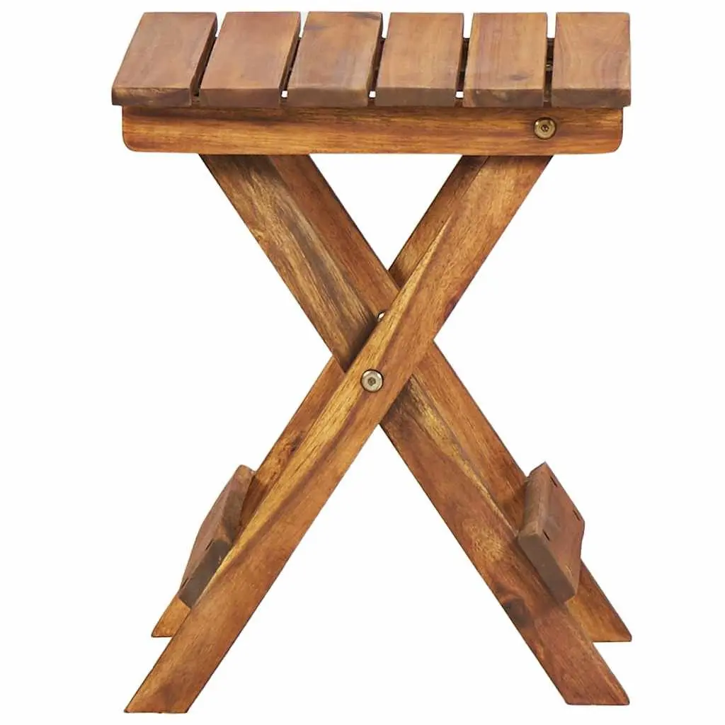 Plant Stand Solid Acacia Wood 30x30x38 cm Brown Folding Indoor Outdoor Display